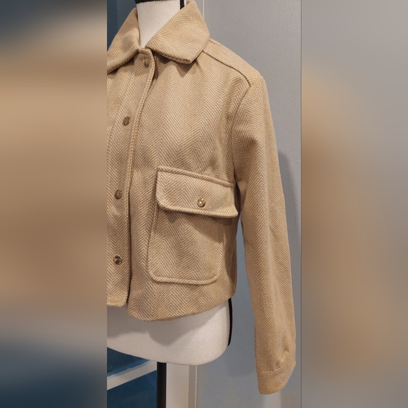 Fashion Nova Tan Blazer with Gold Accents - Picture 3 of 10